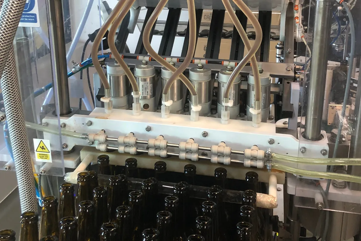 A 330ml bottle on a Meheen bottling machine
